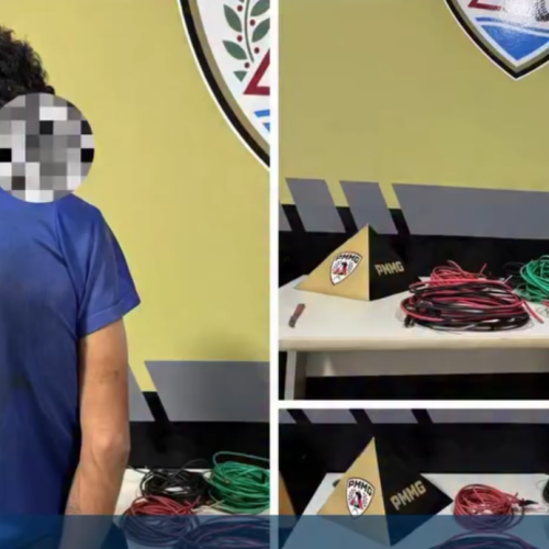 FURTO DE FIAÇÃO É REGISTRADO EM PRAÇA E AUTOR É PRESO PELA PM